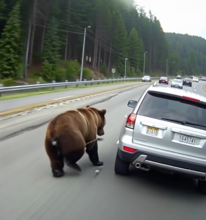 On the road, I noticed a bear tangled in a net, unable to free itself: I stopped and helped the bear, but then something unexpected happened